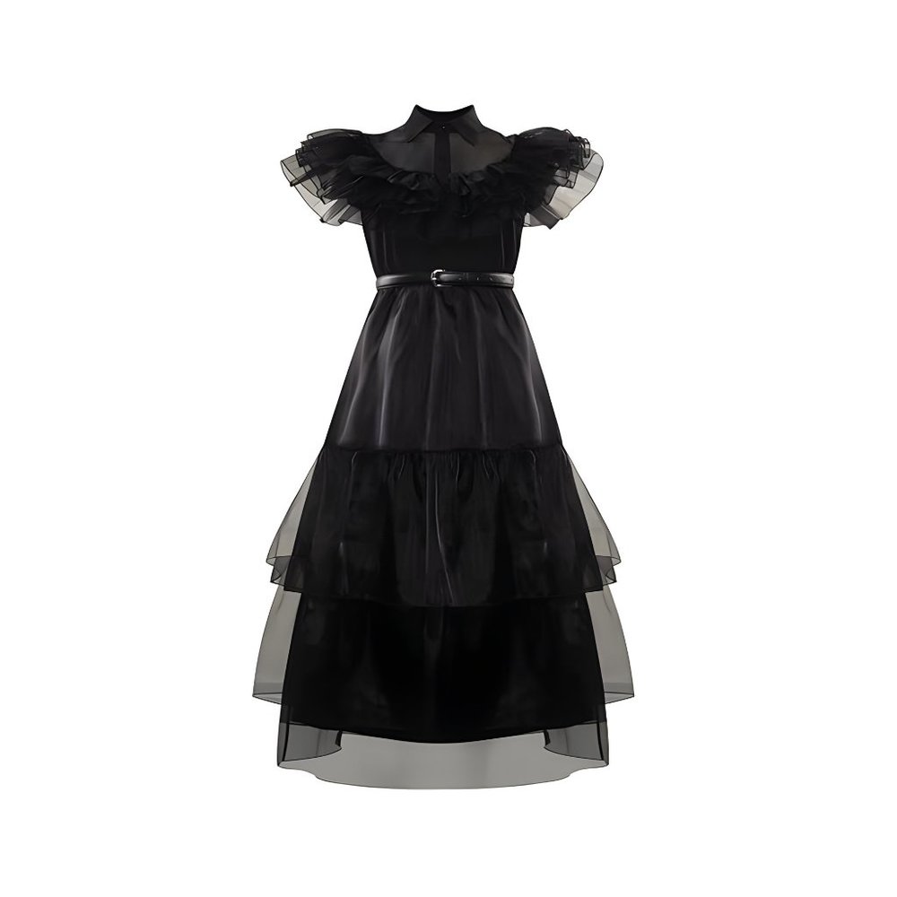 Black Mesh Dress | Addams Mesh Costume for Girls | Stylish Halloween